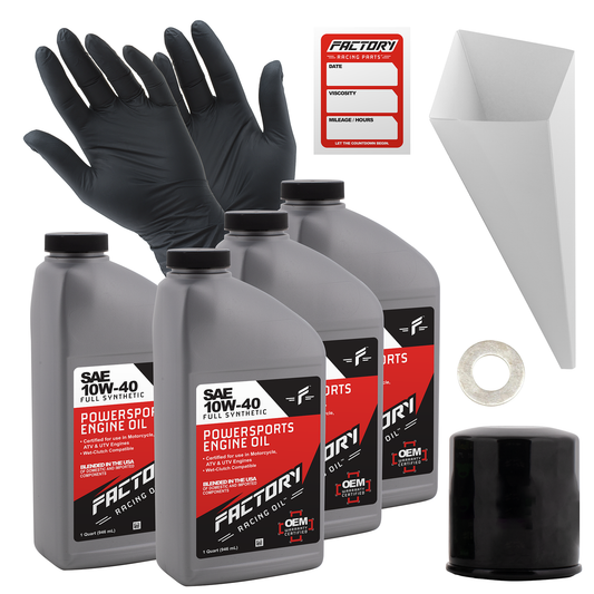 10W-40 4 Quart Oil Change Kit For Kawasaki ZR800