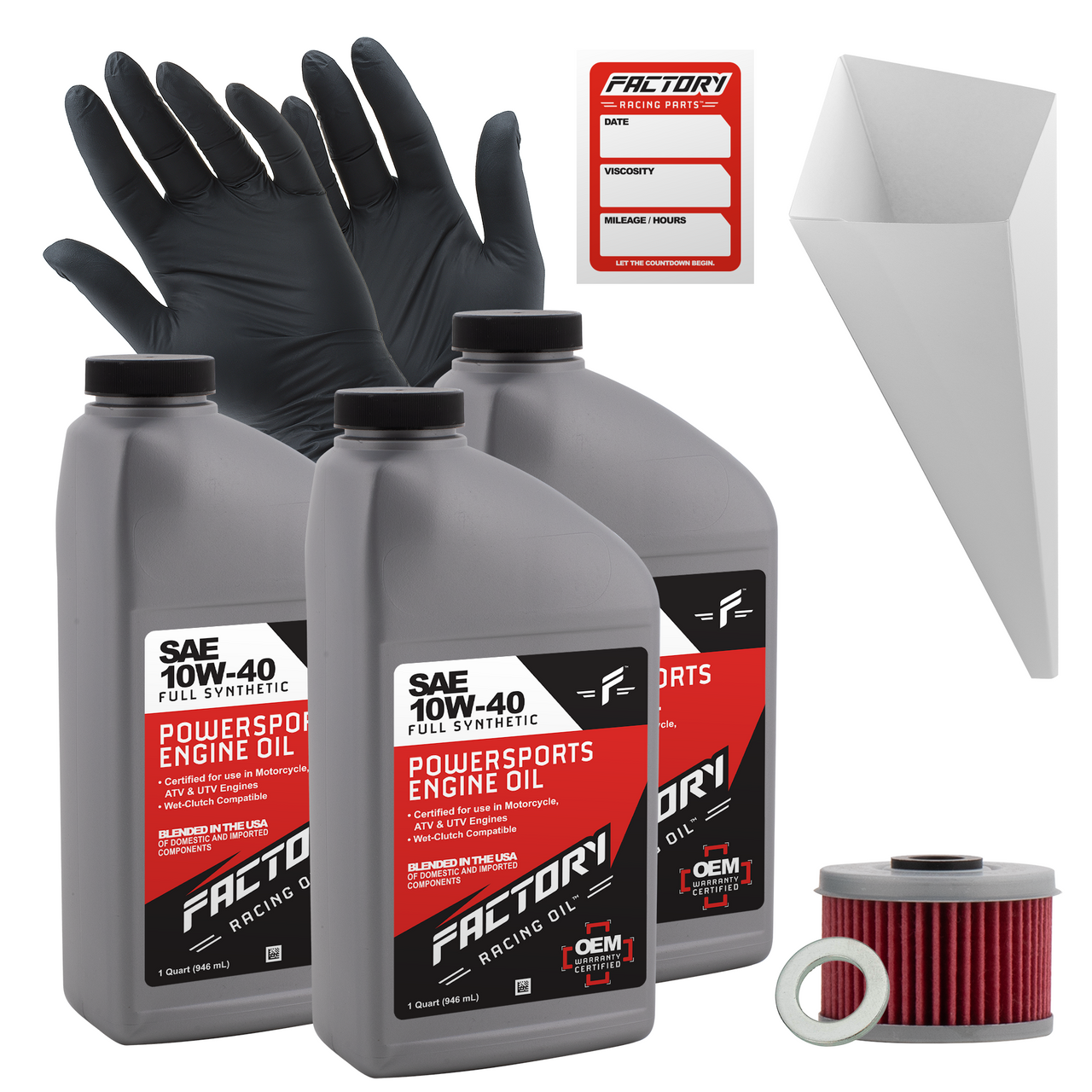 10W-40 3 Quart Oil Change Kit For Honda ATC250ES, TRX420FE/FM, TRX420TE/TM, TRX500FE