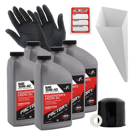 10W-40 Full Synthetic 5 Quart Oil Change Kit For Kawasaki VN700 VN750 Vulcan
