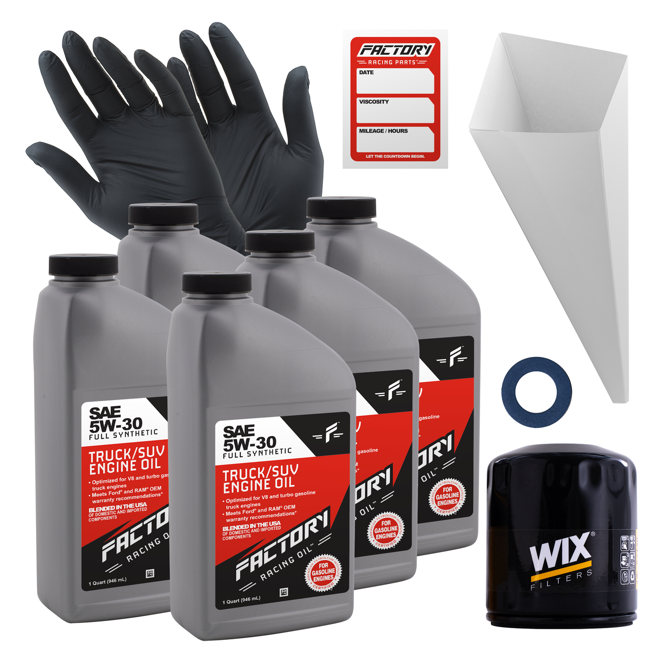 Oil Change Kit For Toyota Avalon 1995-04, Camry 1994-06, Highlander 2001-07, Sienna 1998-06, Solara 1999-08, Tacoma 2005-15, Tundra 2005-08 5W-30 Full Synthetic Oil - 5 Quarts