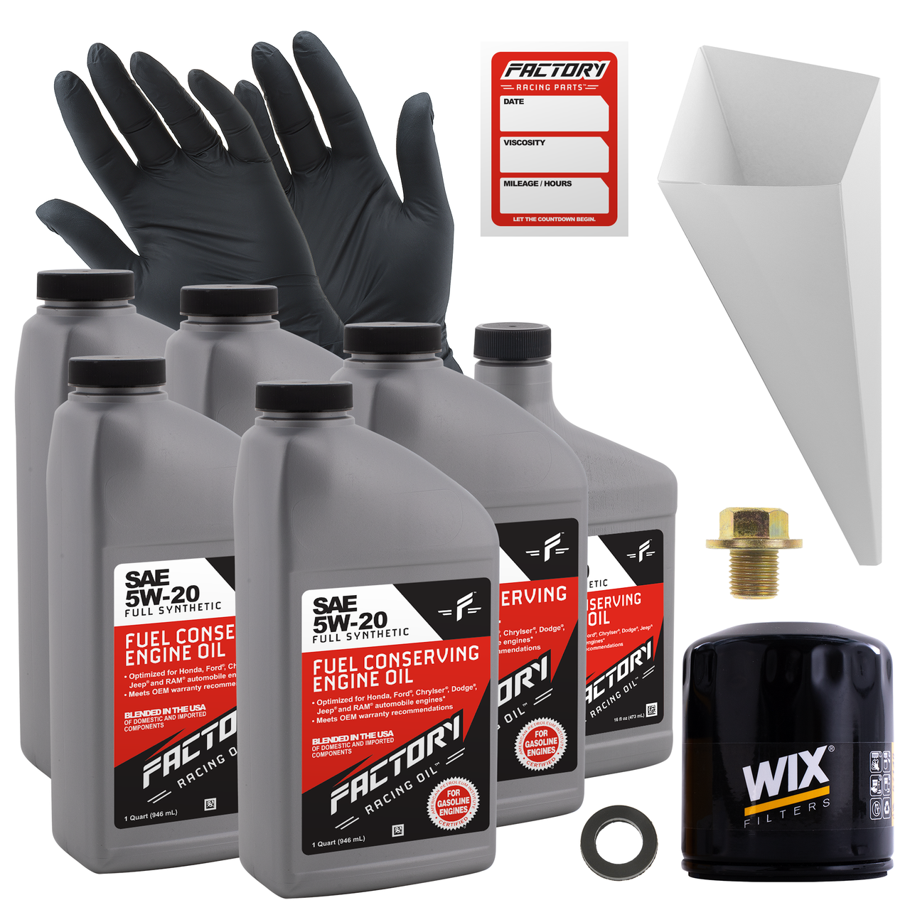 Oil Change Kit For Ford Bronco Sport 1.5L 2021-2023, Fusion 2.5L 2010-2012 5W-20 Full Synthetic Oil - 5.5 Quarts