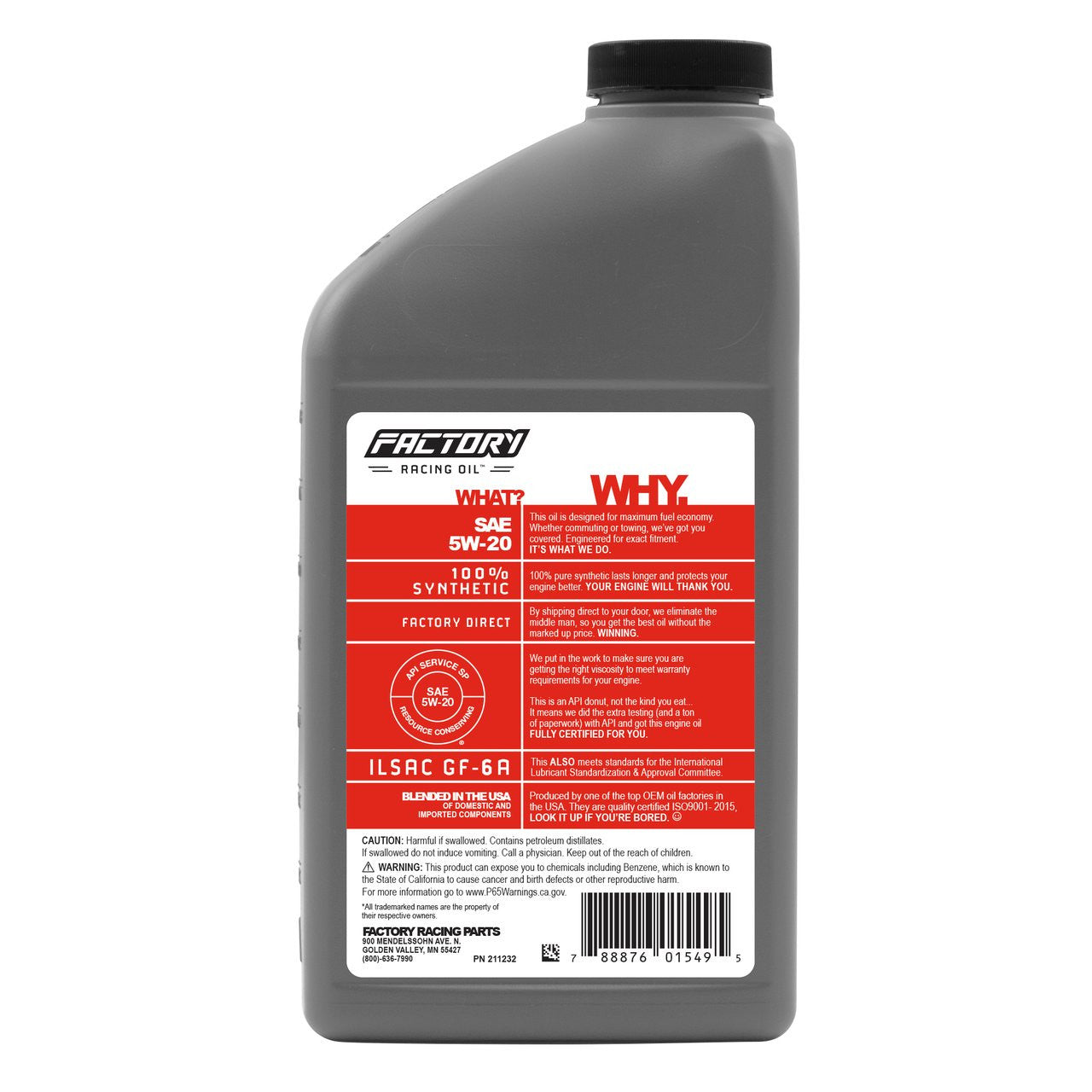 Oil Change Kit For Ford Bronco Sport 1.5L 2021-2023, Fusion 2.5L 2010-2012 5W-20 Full Synthetic Oil - 5.5 Quarts